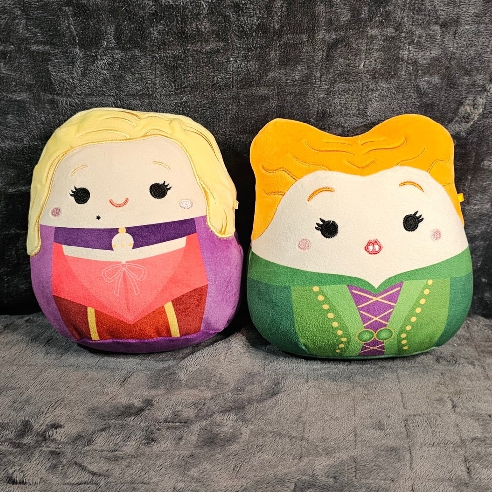 Disney Squishmallows Hocus Pocus Sarah & Mary Sanderson Sisters 7" Plush Set
